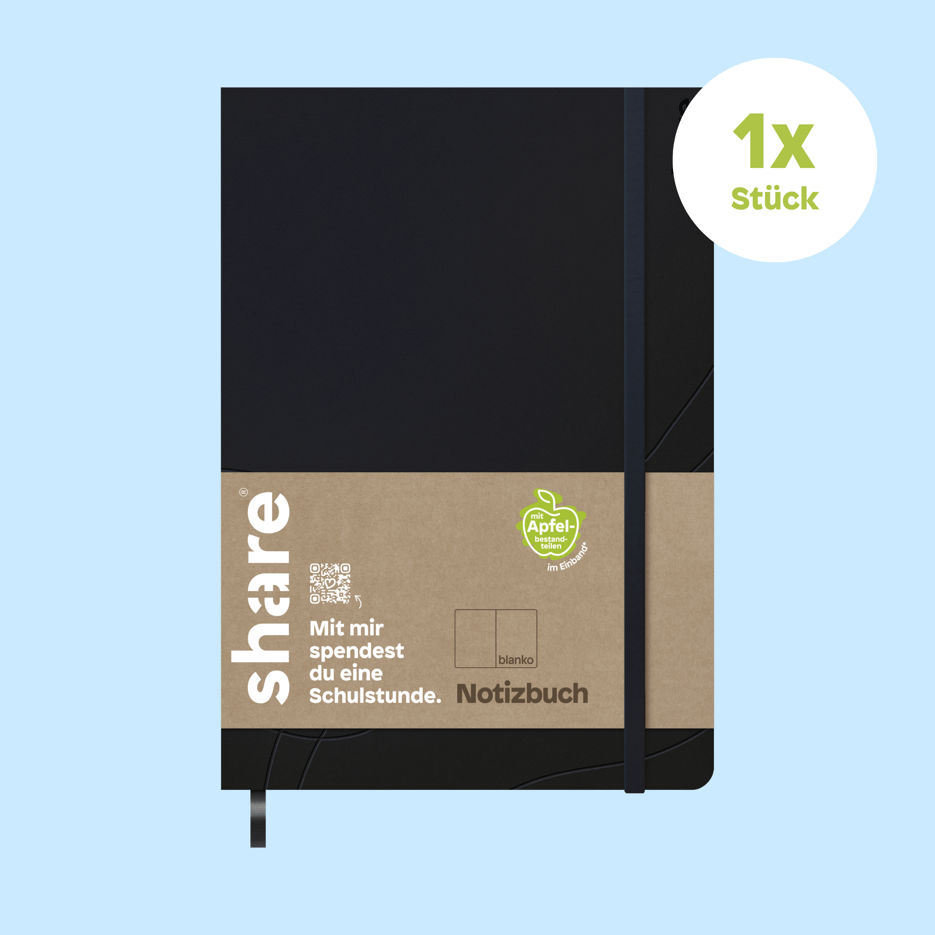 share Schreibhefte Notizbuch A5 blanko dunkelblau 1x