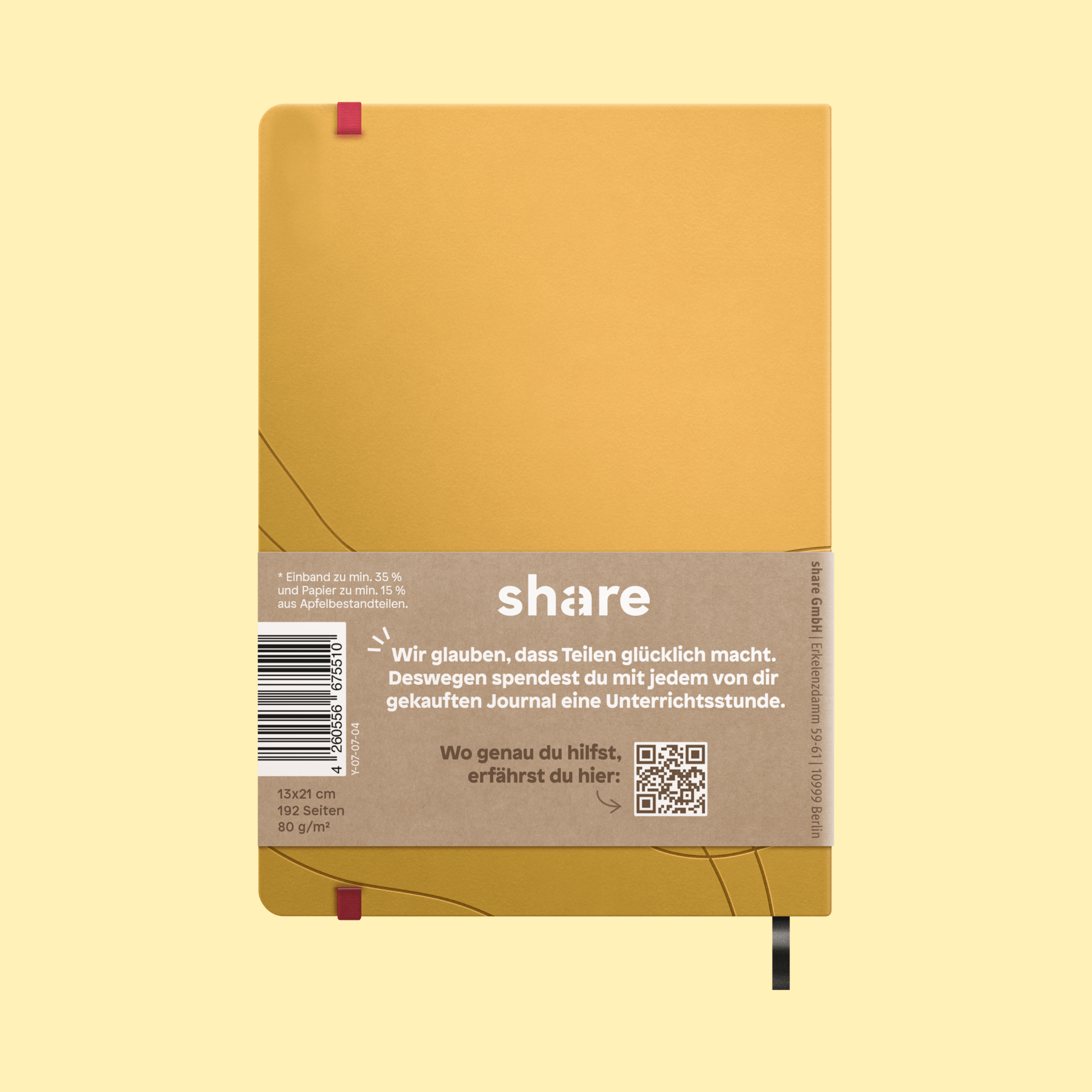 share Schreibhefte Notizbuch A5 punktkariert gelb 1x
