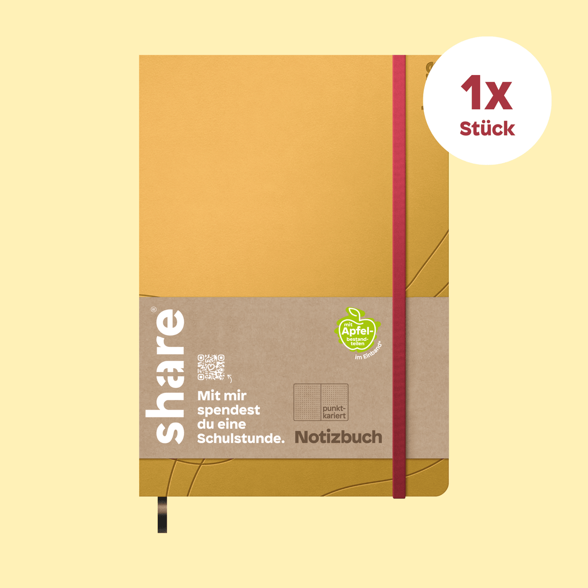 share Schreibhefte Notizbuch A5 punktkariert gelb 1x