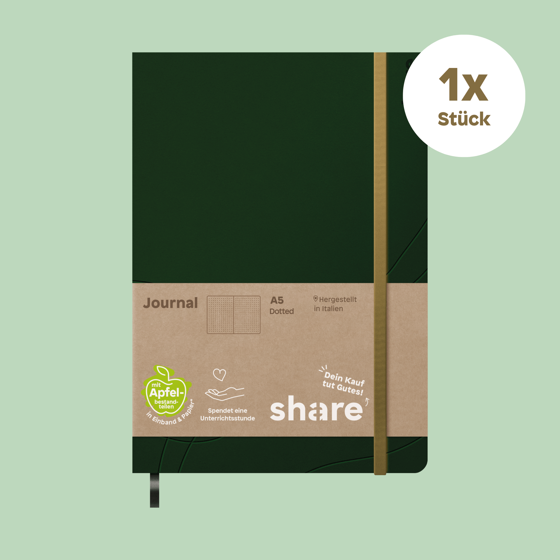 share Schreibhefte Notizbuch A5 punktkariert grün 1x