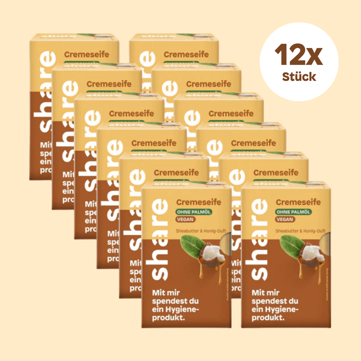 Stückseife Sheabutter & Honig-Duft 12x100g