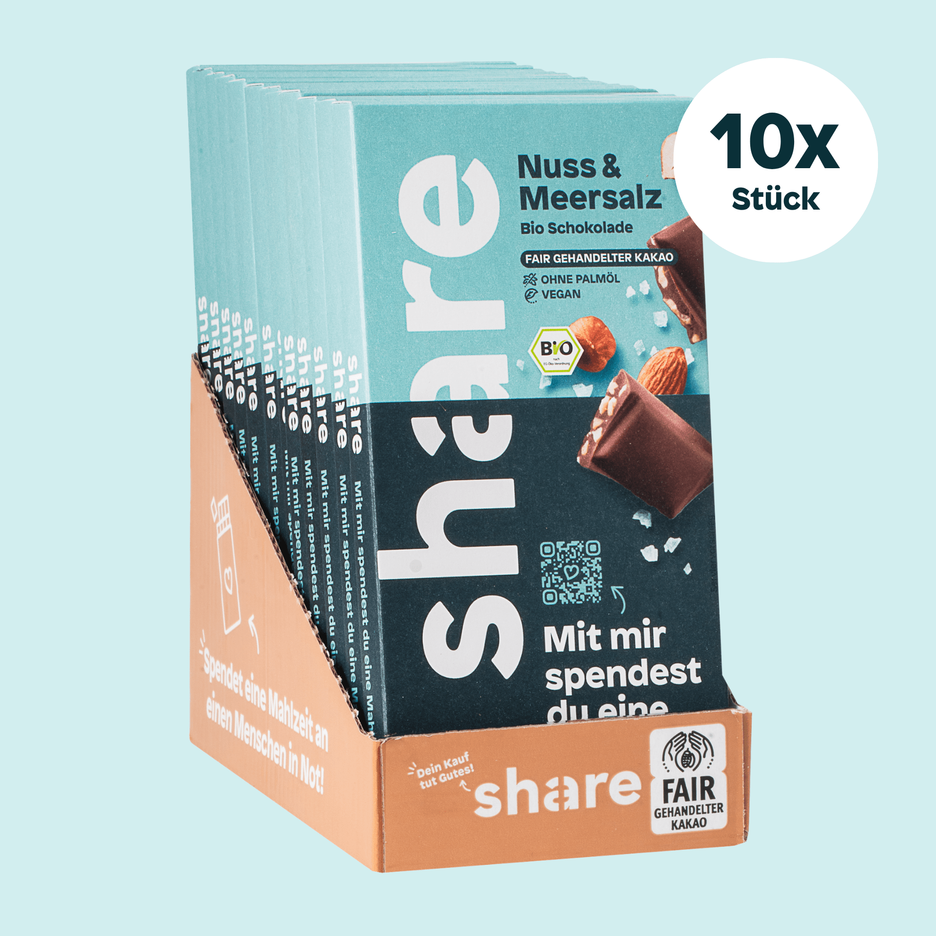 Vegane Bio Schokoladentafel Nuss & Meersalz