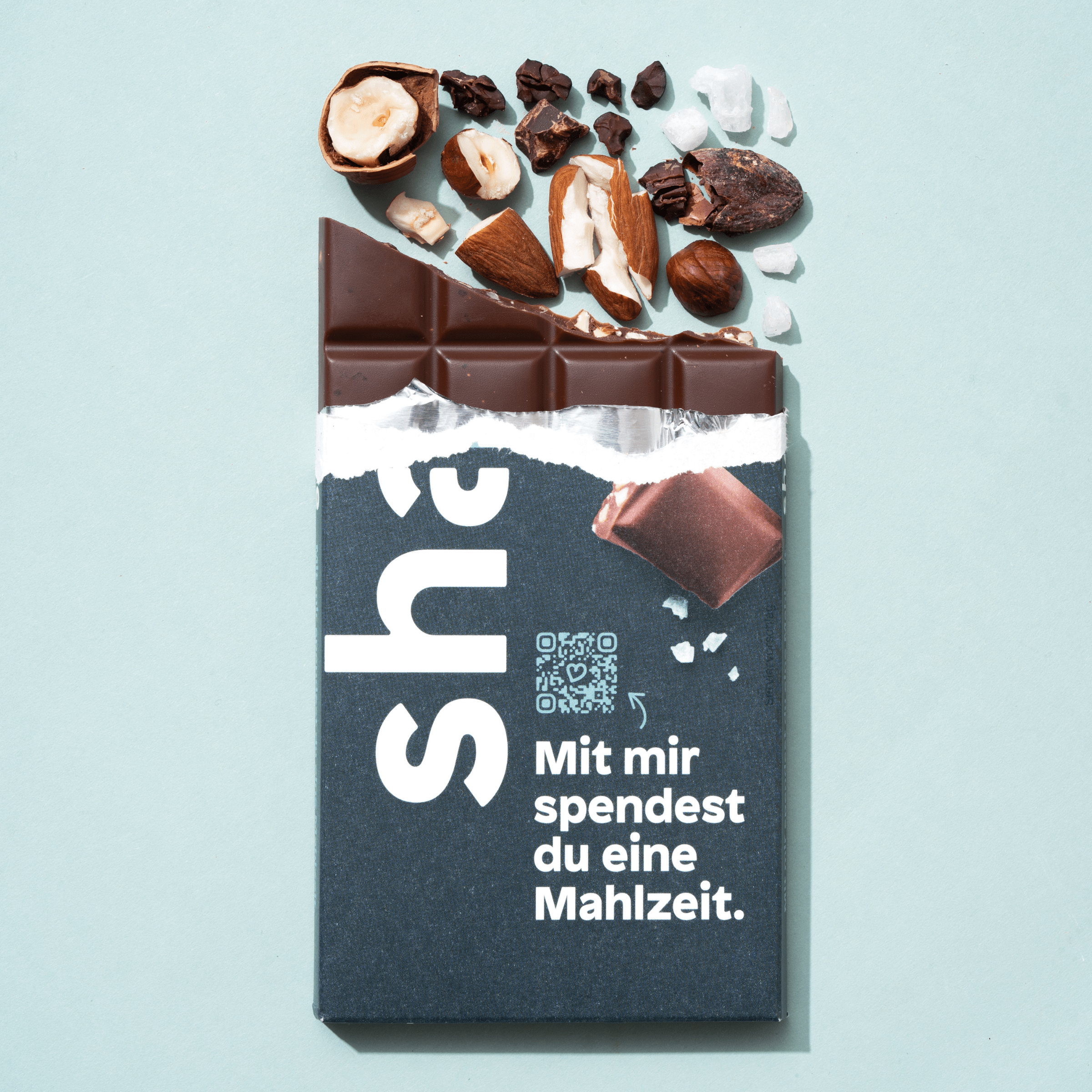 share Tafelschokolade Vegane Bio Schokoladentafel Nuss & Meersalz 12x100g
