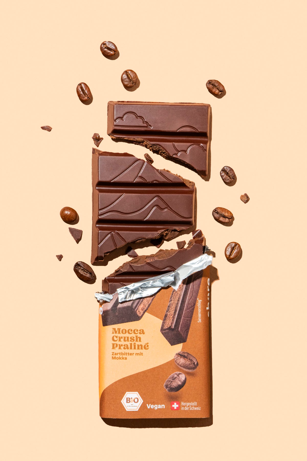 share Tafelschokolade Vegane Schokoladentafel Mocca Crush Praliné 12x80g