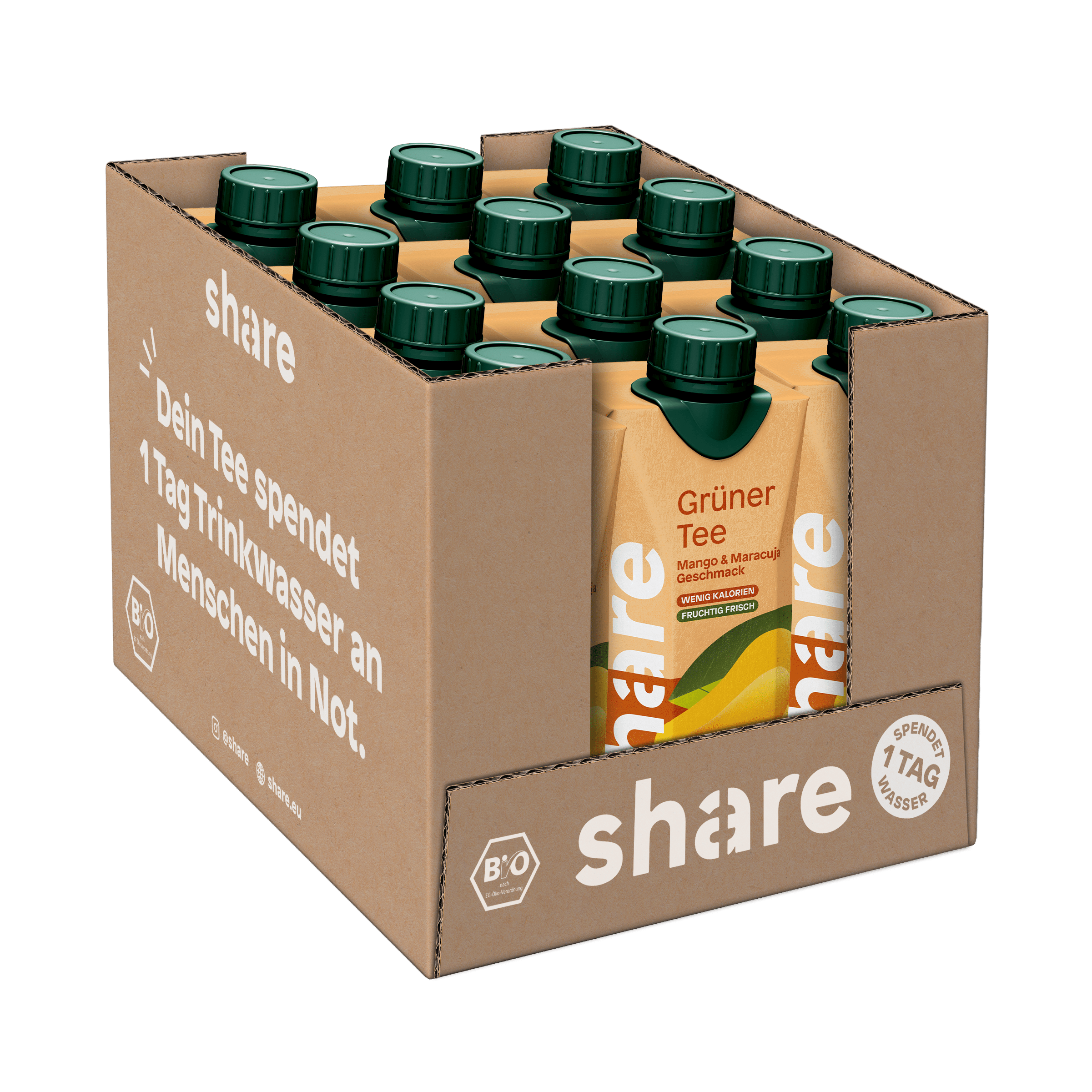 share Teegetränk Bio Teegetränk Grüntee Mango-Maracuja 12x0,5L