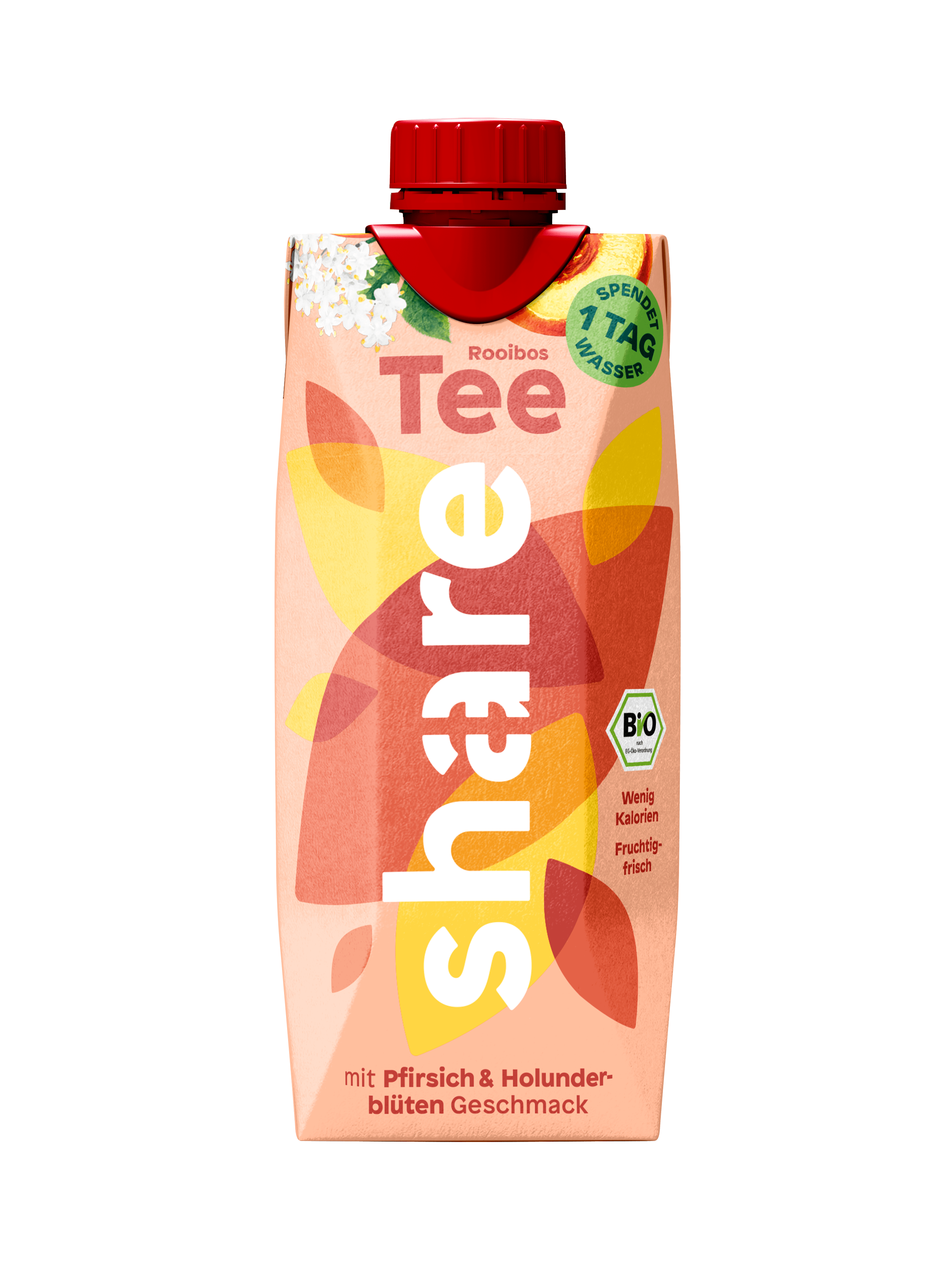 Organic Tea Drink Rooibos Peach Elderflower in Tetra non-deposit