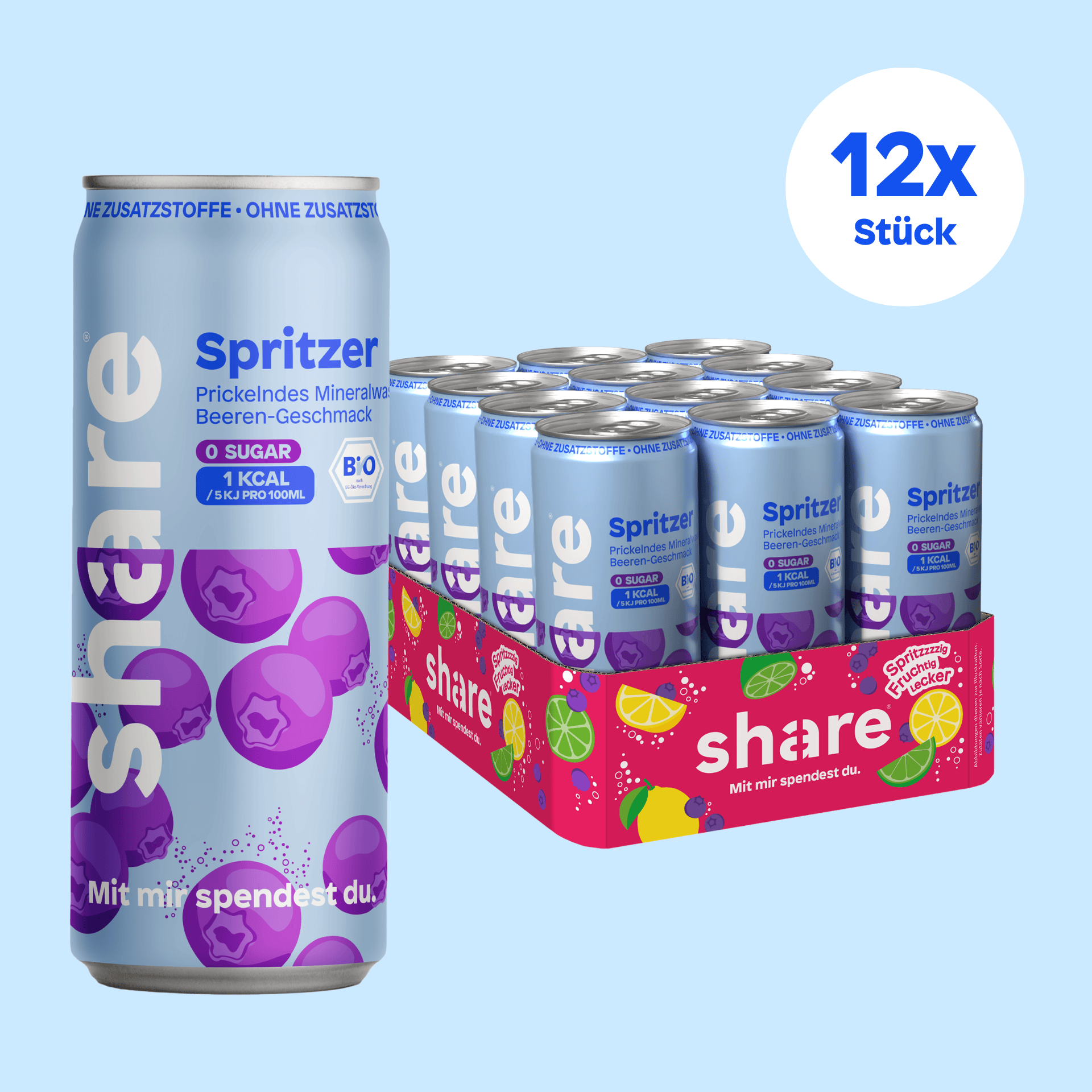share Wasser mit Geschmack Bio Spritzer Beere