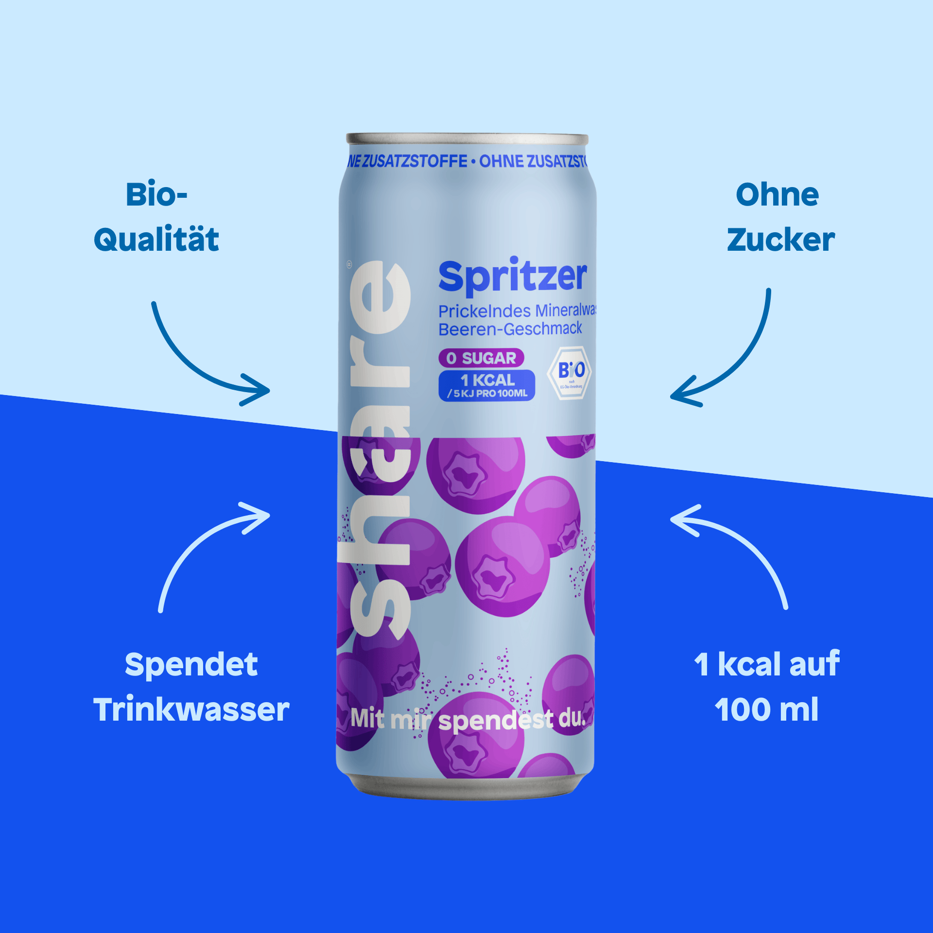 share Wasser mit Geschmack Bio Spritzer Beere