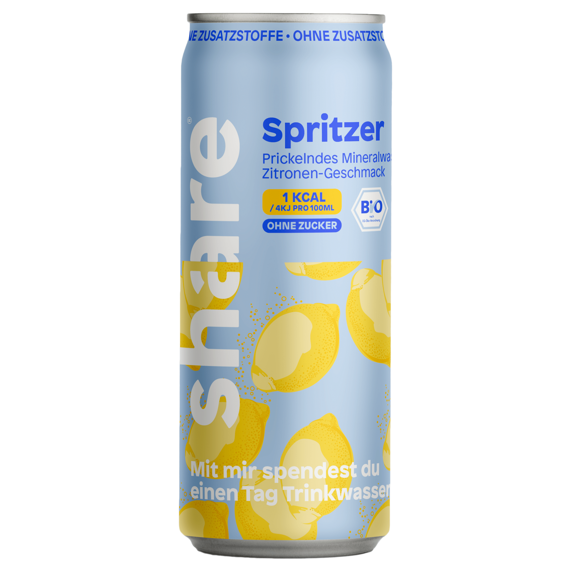 share Wasser mit Geschmack Bio Spritzer Zitrone - Prickelndes Wasser mit Geschmack ohne Zucker 24x330ml