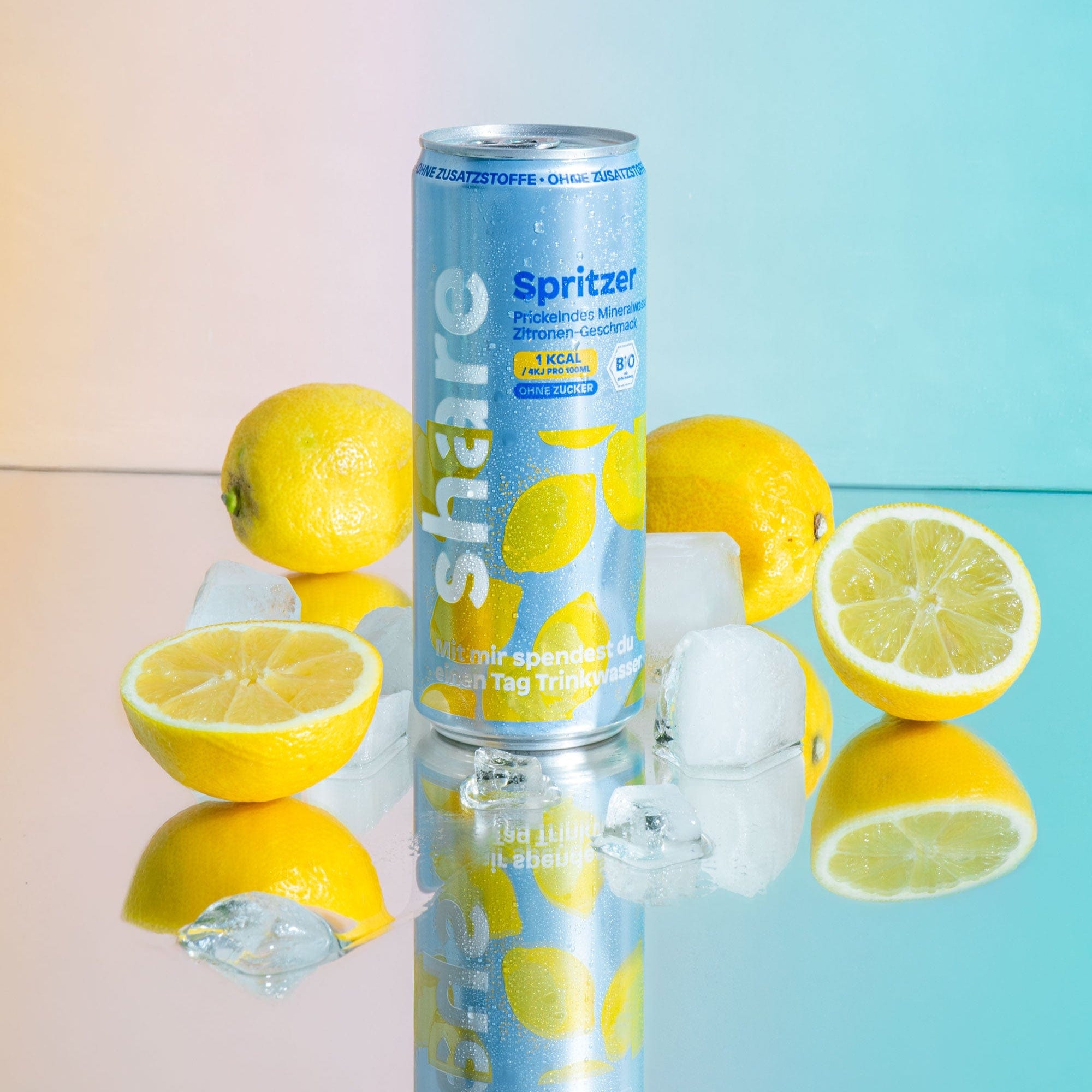 share Wasser mit Geschmack Bio Spritzer Zitrone - Prickelndes Wasser mit Geschmack ohne Zucker 24x330ml