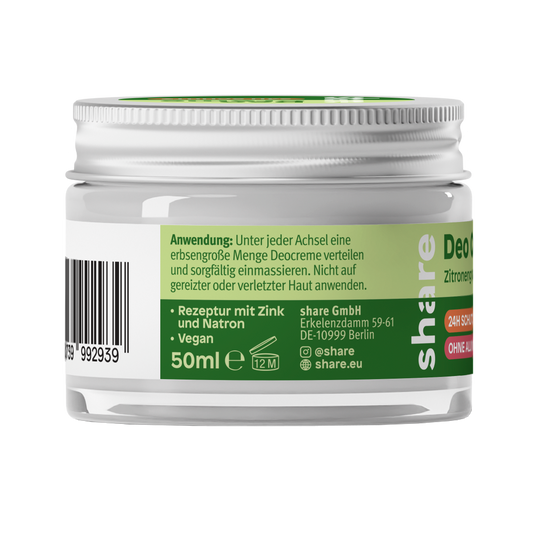 Deodorant cream lemongrass &amp; green tea 50ml 