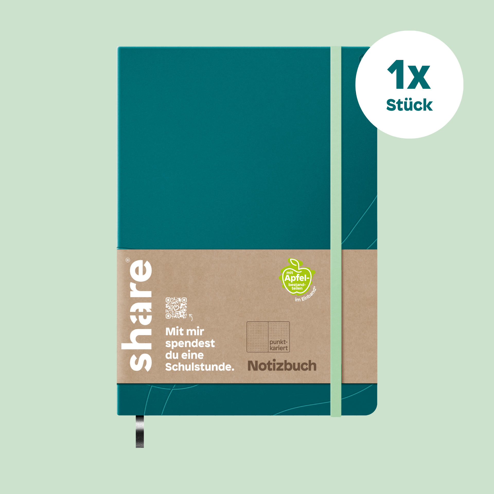 Notizbuch A5 punktkariert petrol
