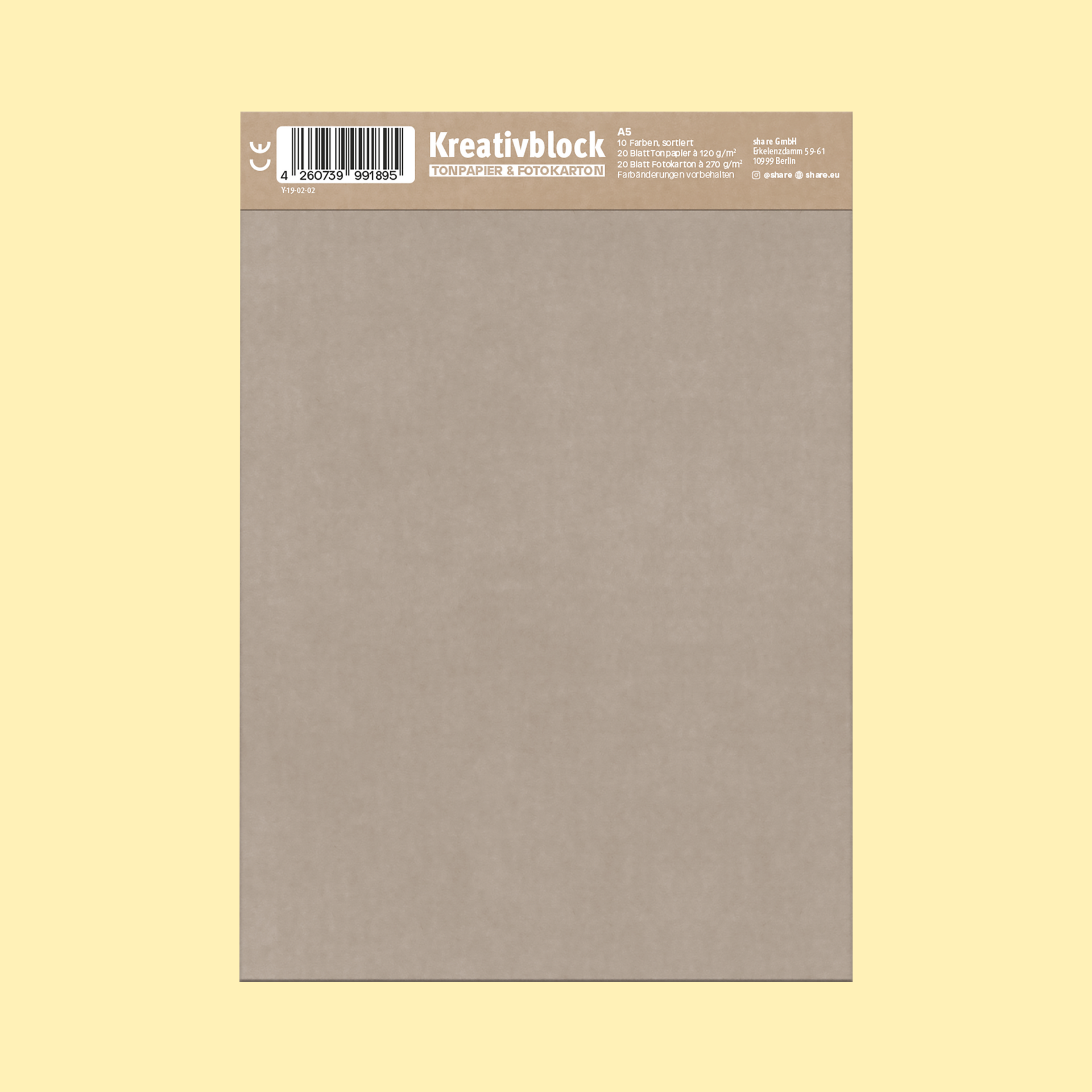 Kreativ-Bastelblock A5 mehrfarbig (40 Blatt)