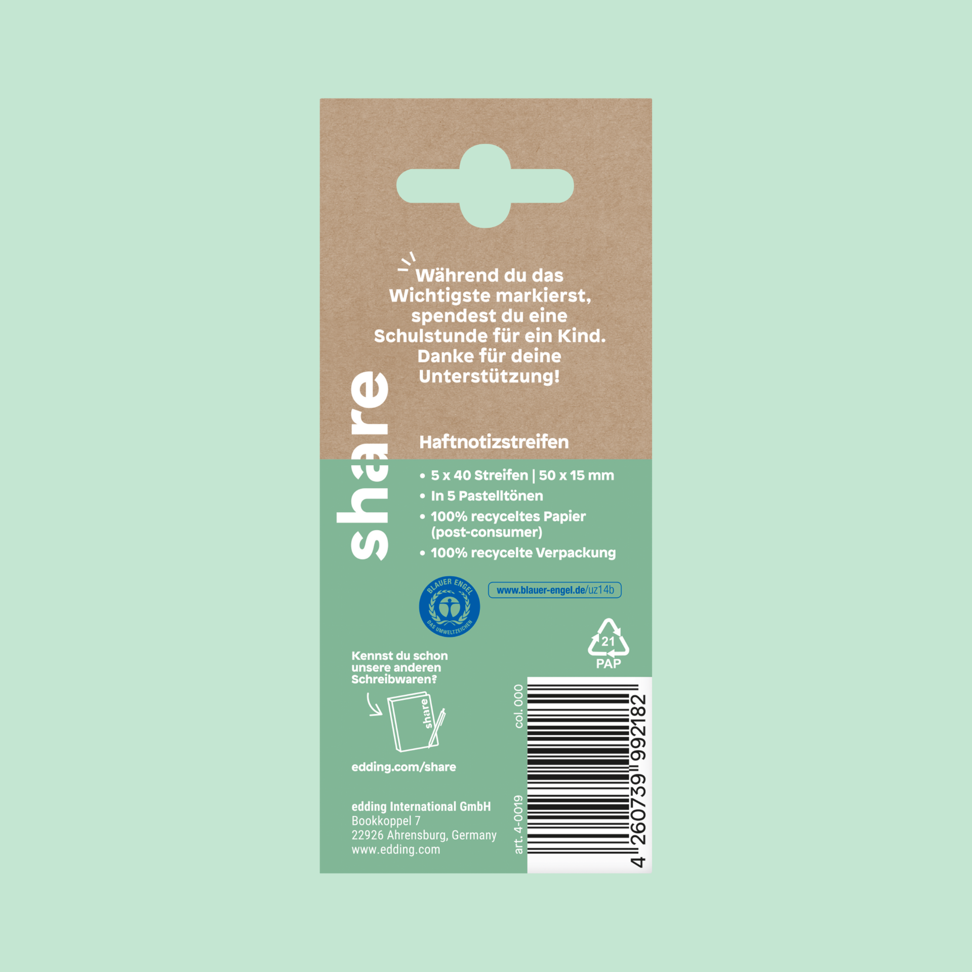 Haftnotizstreifen 5er-Pack (5x40 Blatt)