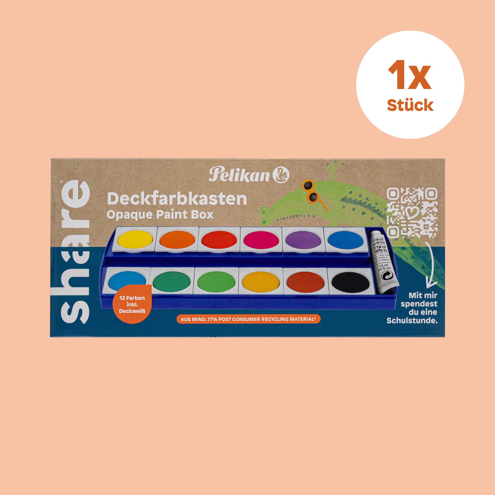 Deckfarbkasten 12 Farben