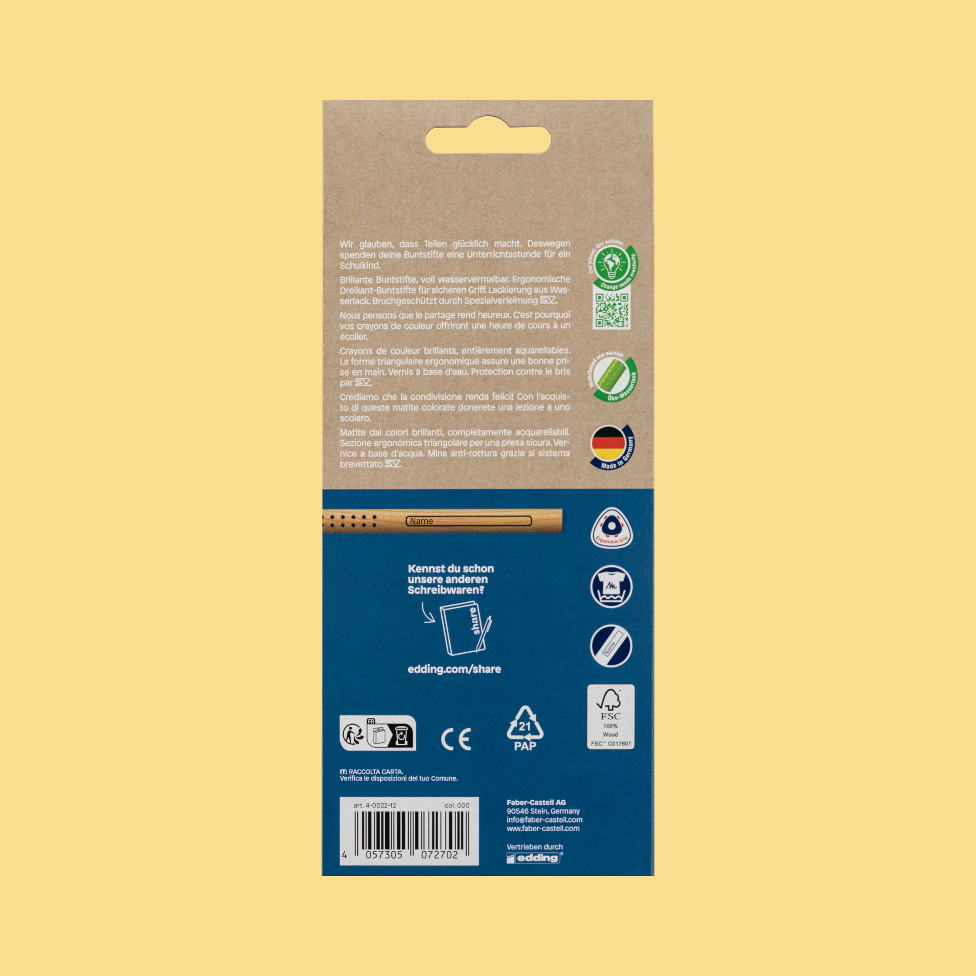 Buntstift wasservermalbar 12er-Pack