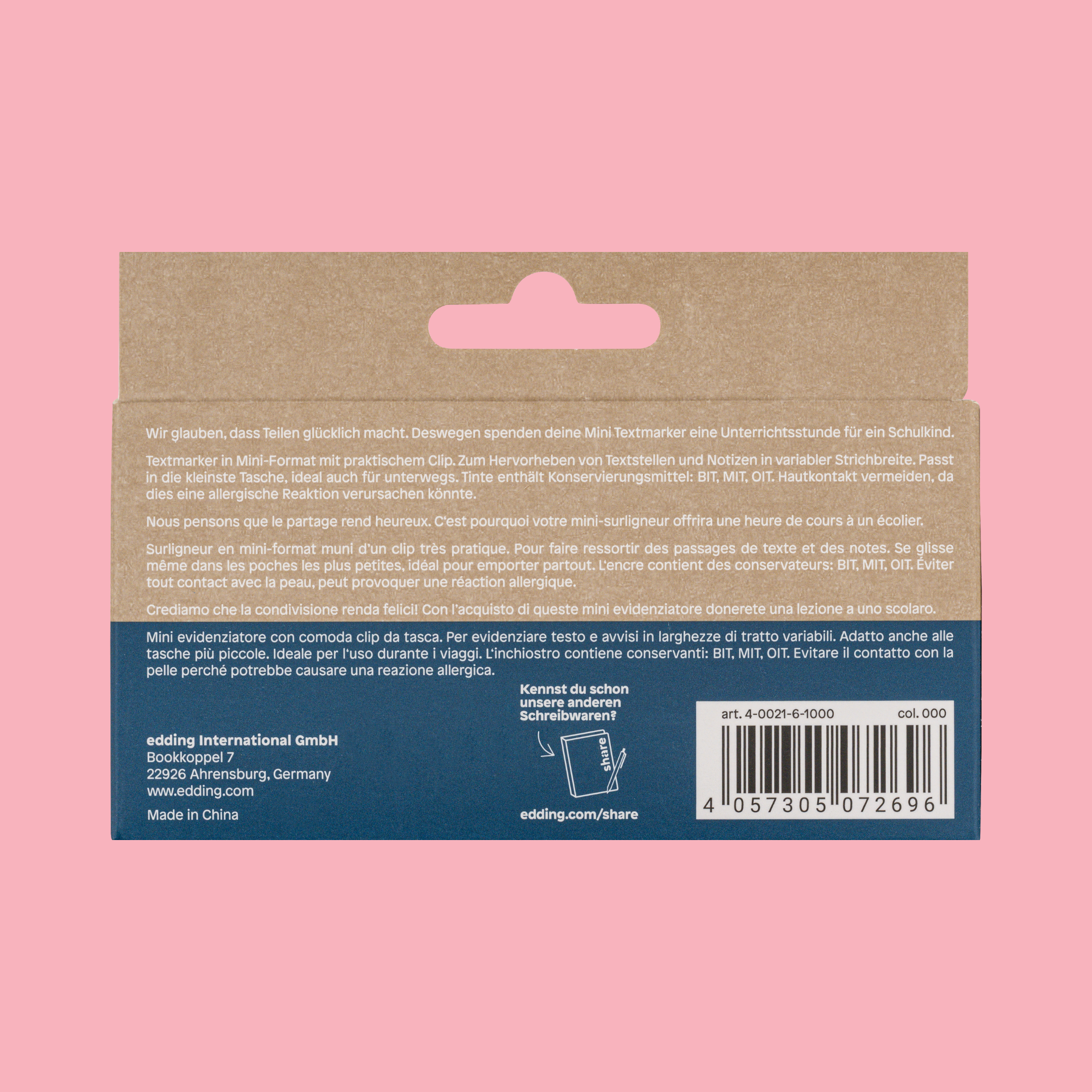 mini Textmarker 6er-Pack
