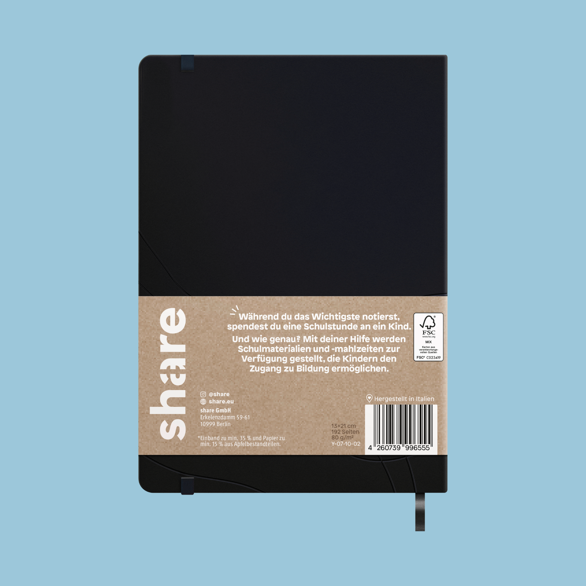 Notizbuch A5 blanko schwarz