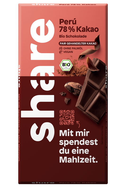 Organic chocolate bar dark Peru (78% cocoa)