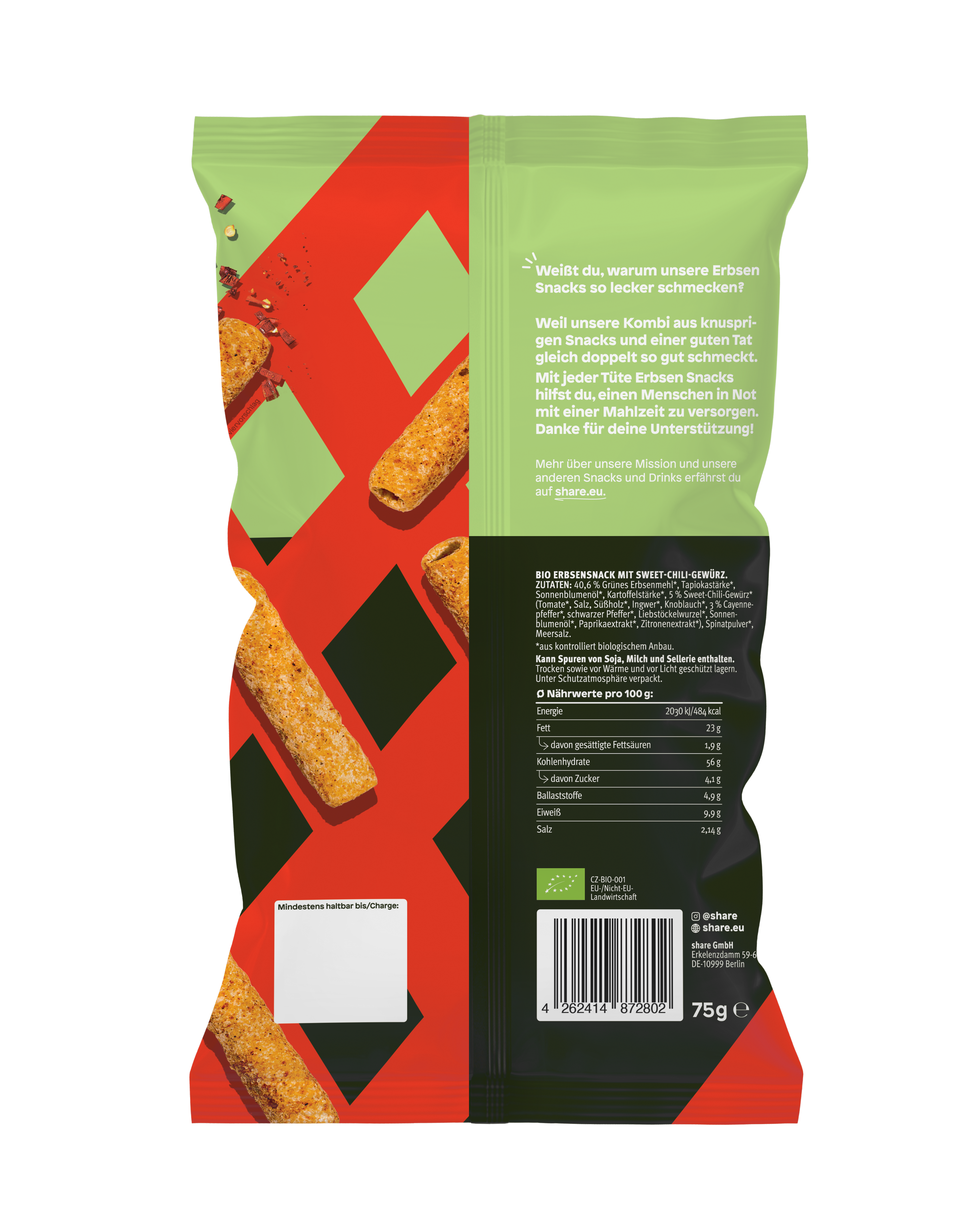 Bio Erbsen Snack Sweet Chili